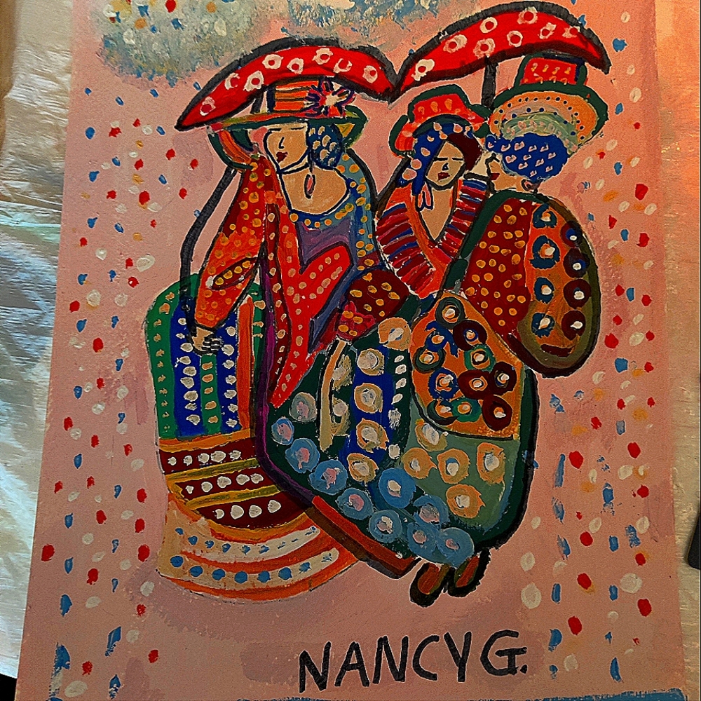 One of my own paintings titled "Raining Confetti Happiness'